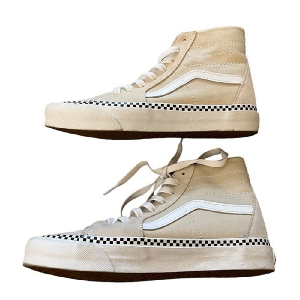 VANS SK-8 high top tapered sneakers shoes, checkerboard/ turtledove
